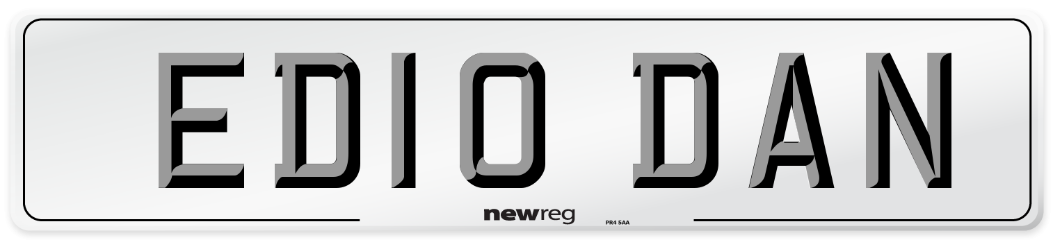 ED10 DAN Number Plate from New Reg